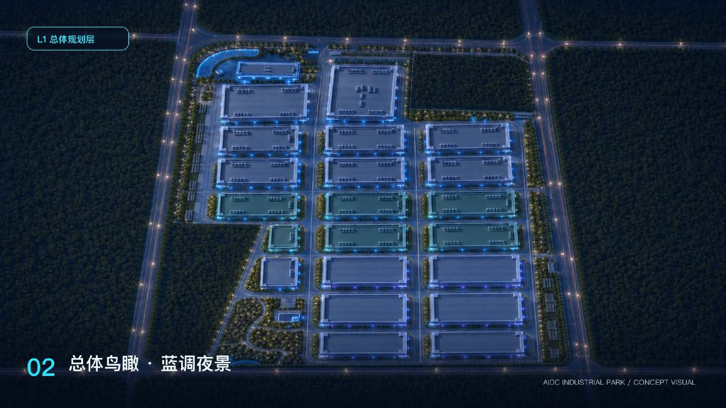 AIDC 算电协同产业园概念鸟瞰